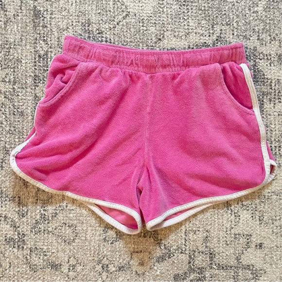 Terry Pink Shorts with Elastic Waist